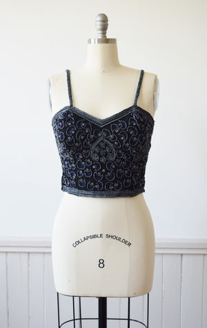 Beaded Moon Motif Bustier | 1990s | M