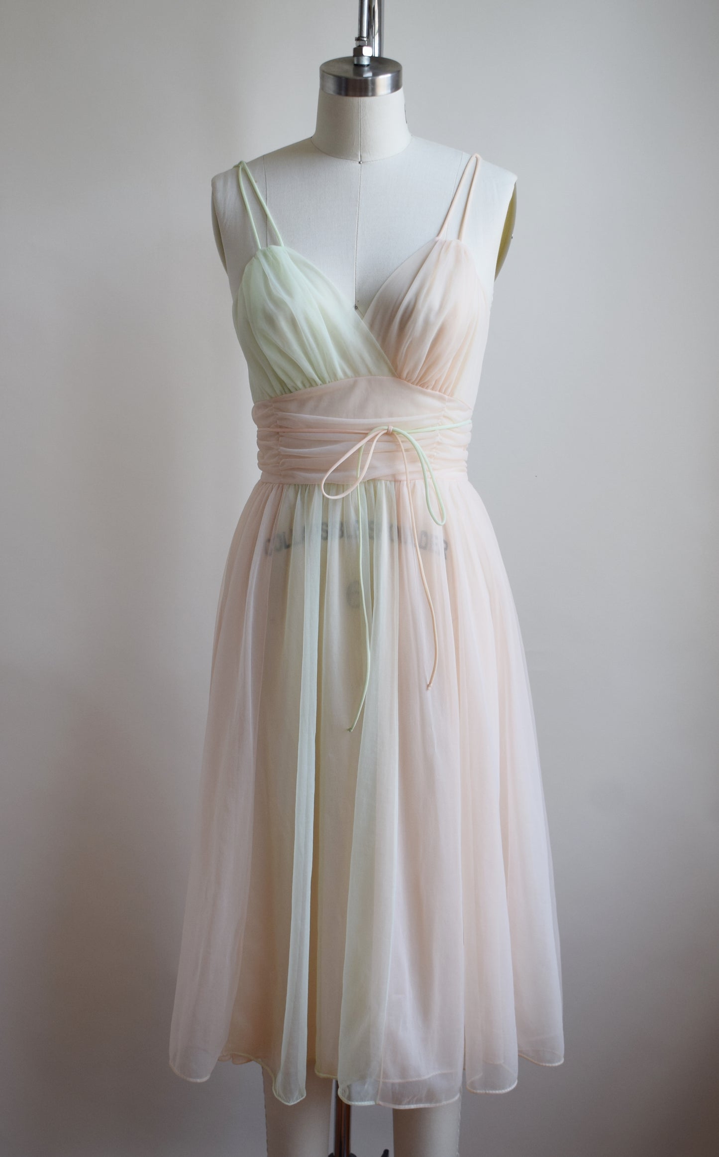 1960s Two-Tone Sherbert Nylon Dress | XS/S