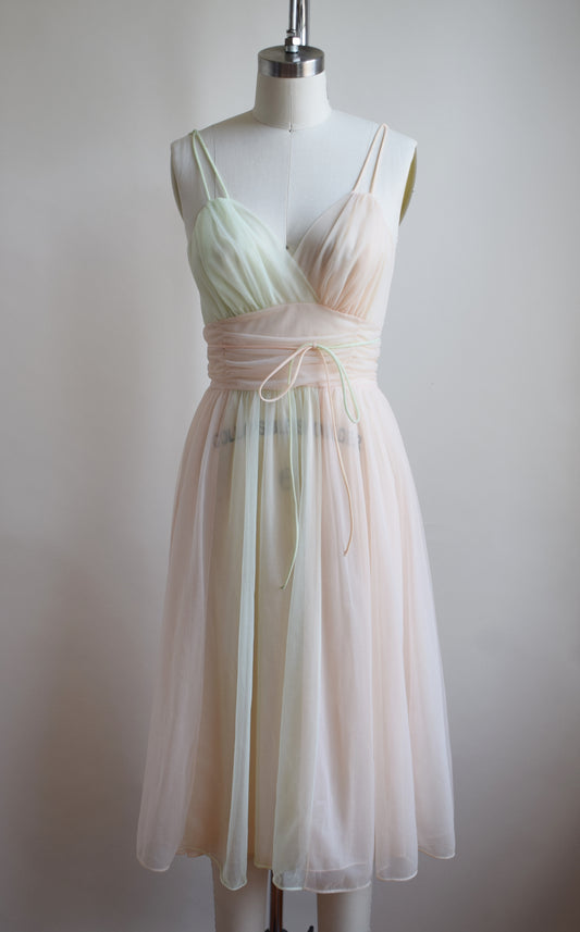 1960s Two-Tone Sherbert Nylon Dress | XS/S