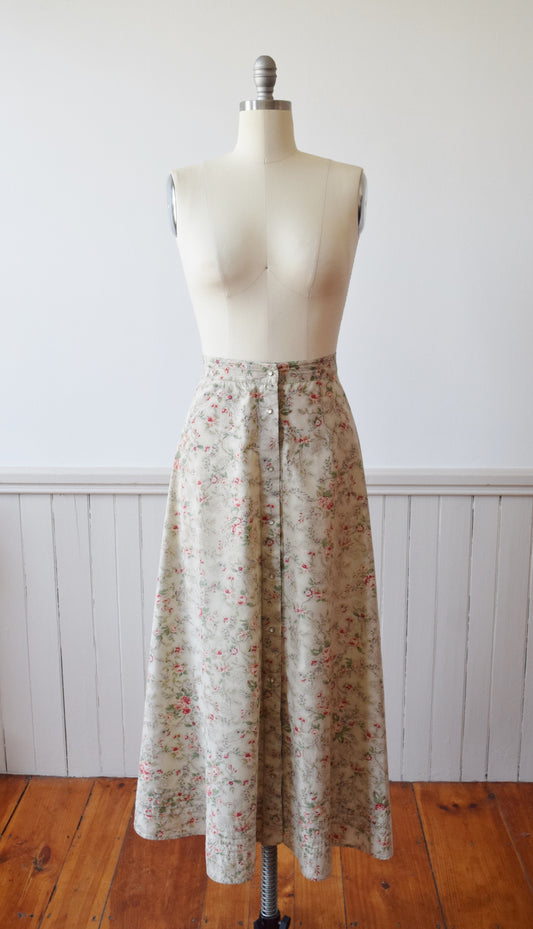 Vintage Ralph Lauren Floral Print Skirt | L