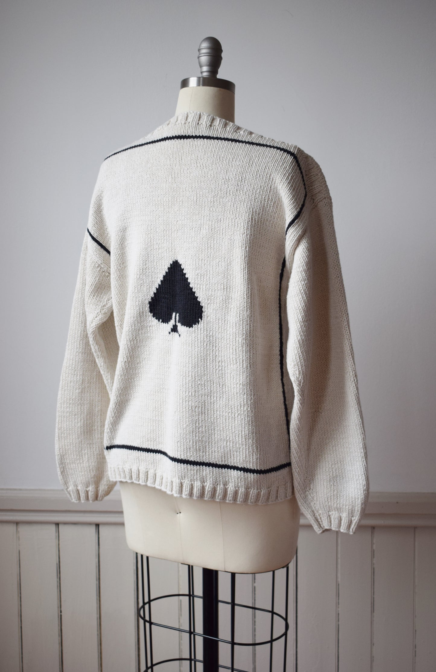 Vintage Perry Ellis Five of Spades Sweater | S/M