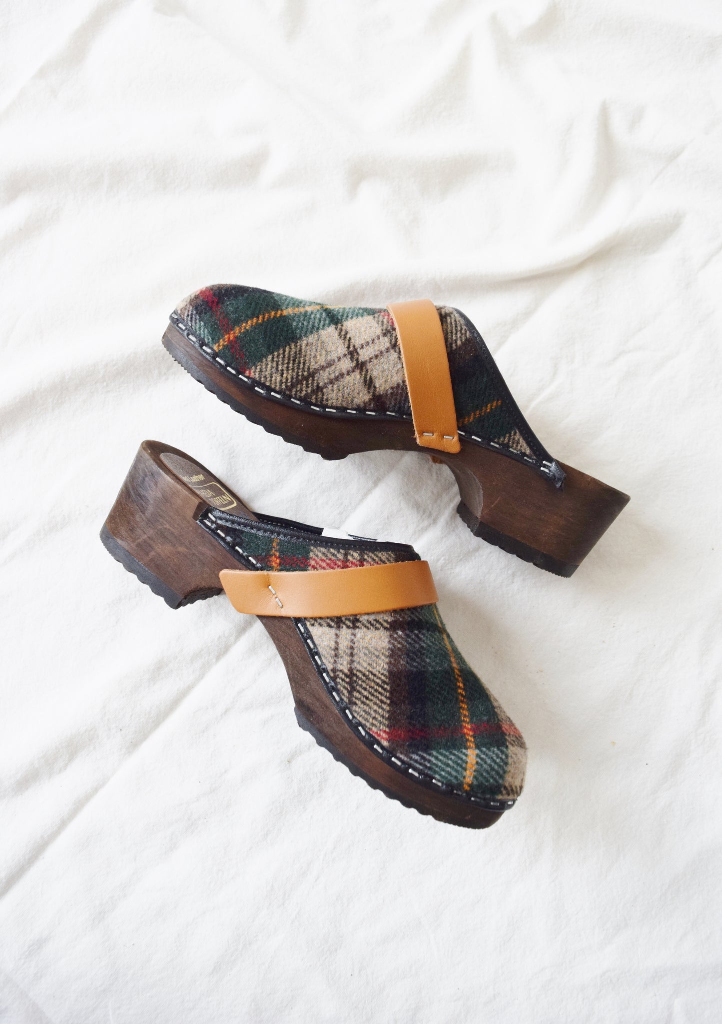 Classic Swedish Clogs in Fall Plaid by Moheda Toffeln | US 6.5 (EU 37, UK 4.5)