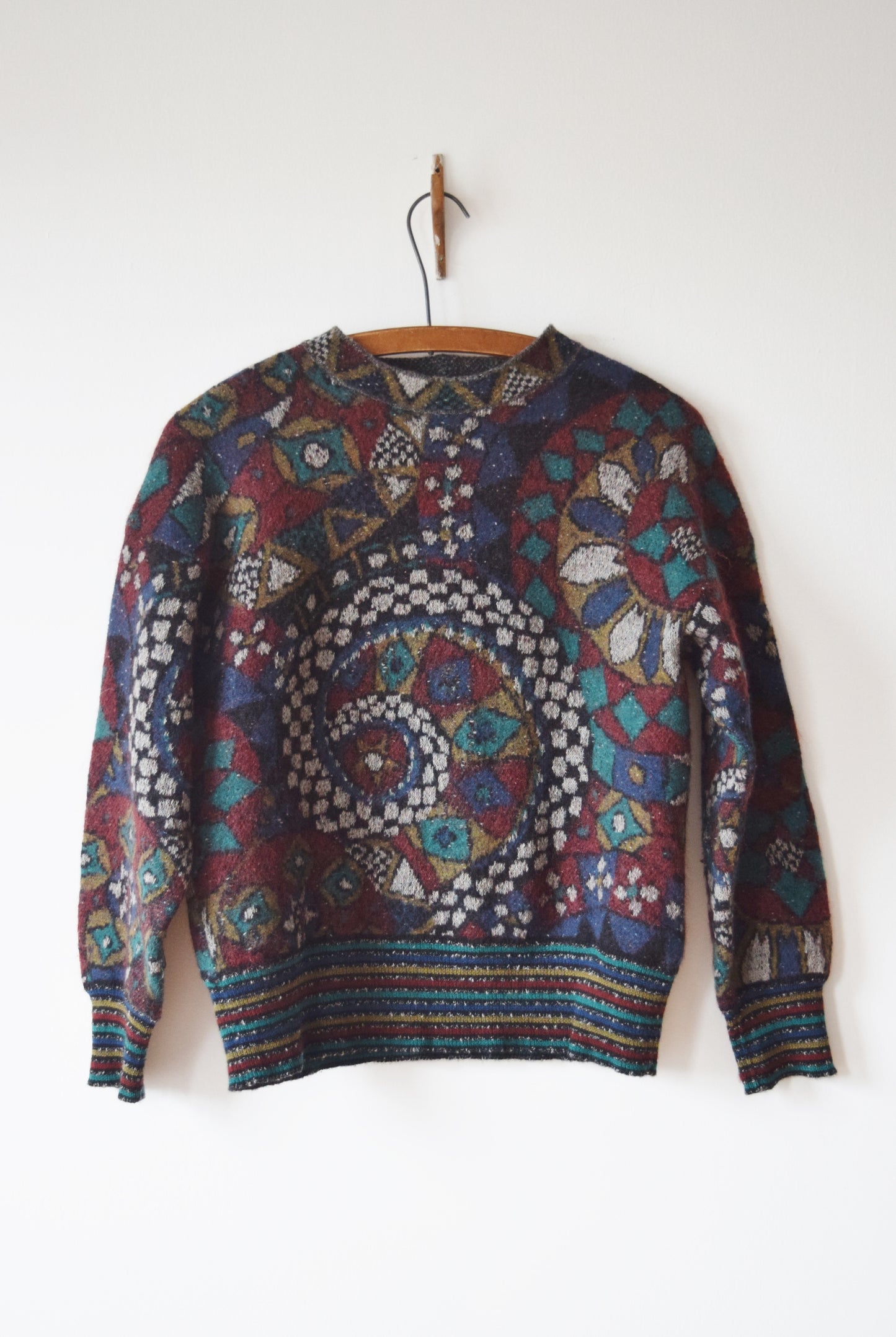RESERVED 1980s Missoni Sweater with Art Deco Design | S
