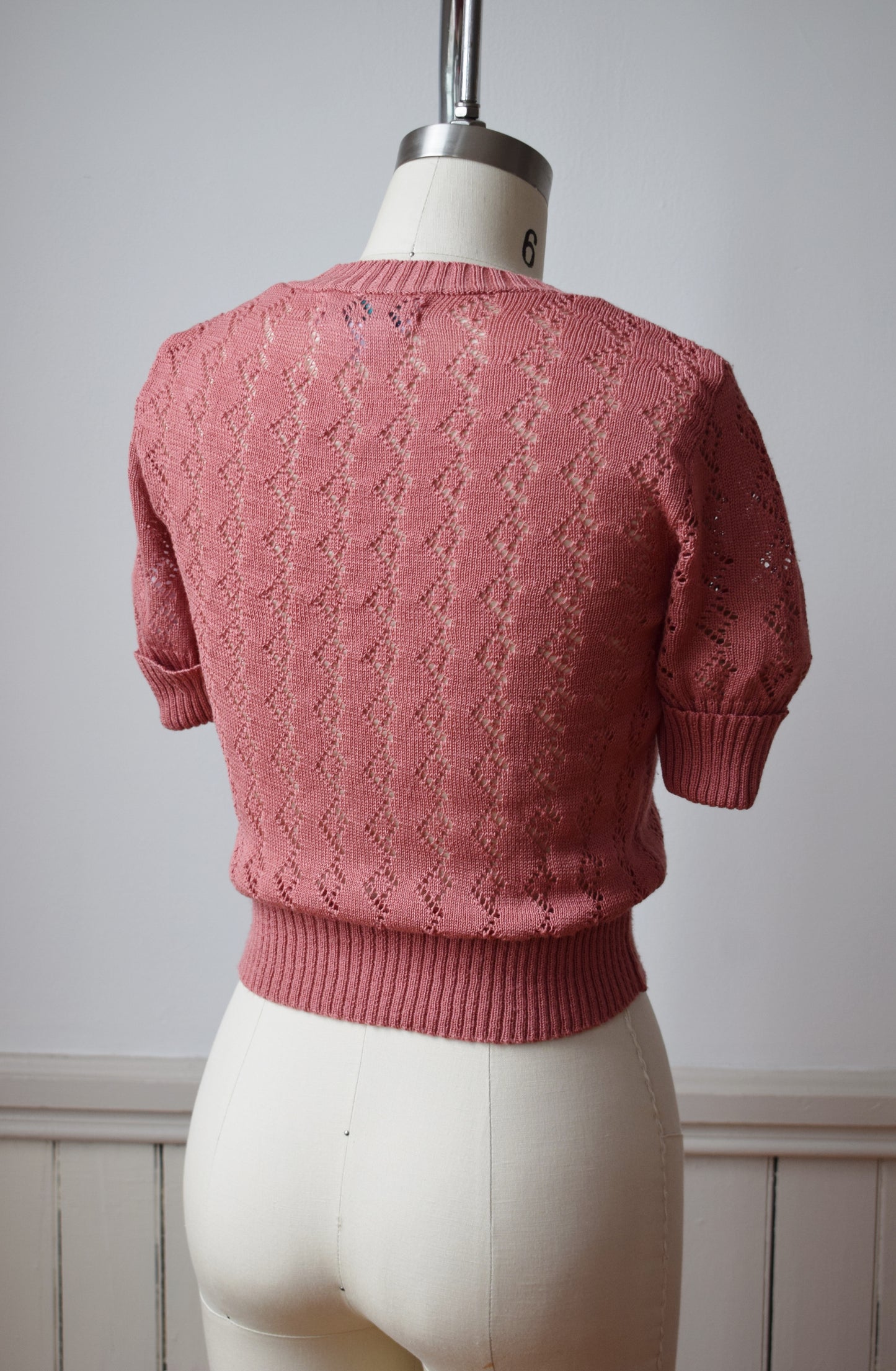 1970s Mauve Knit Top | XS