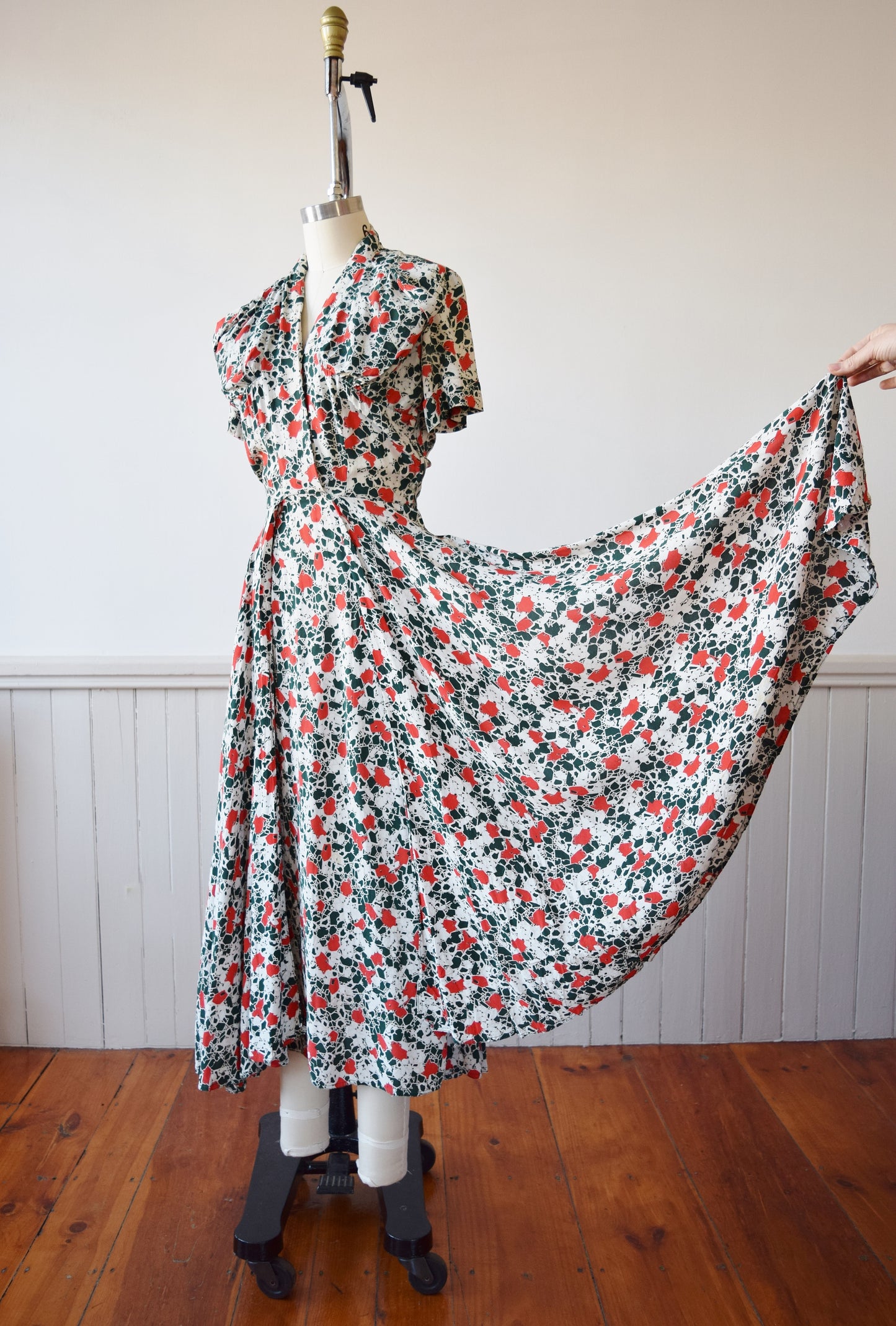 Late 1940s Geode Print Dress | XS/T