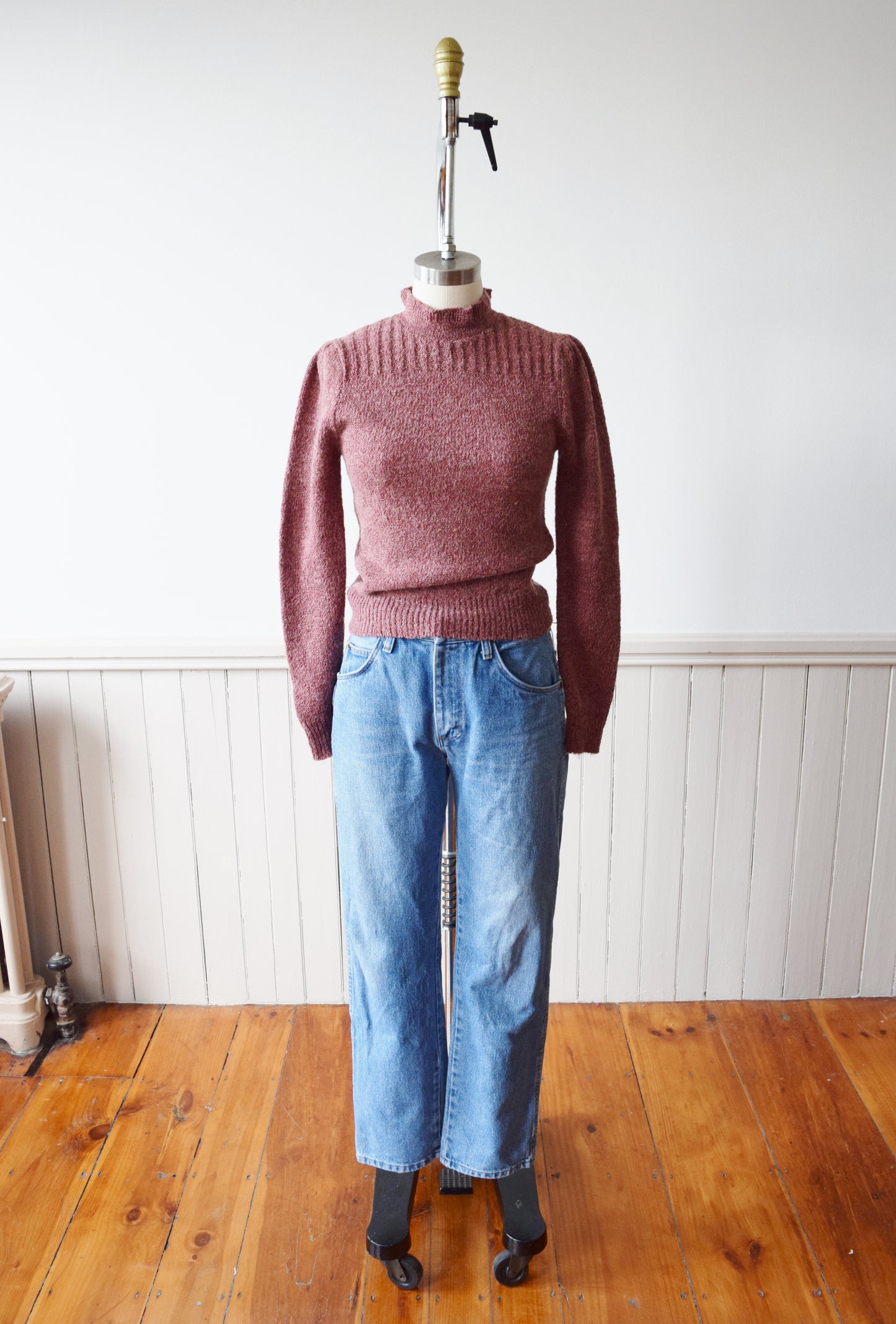1970s Victoriana Mauve Sweater | XS/S
