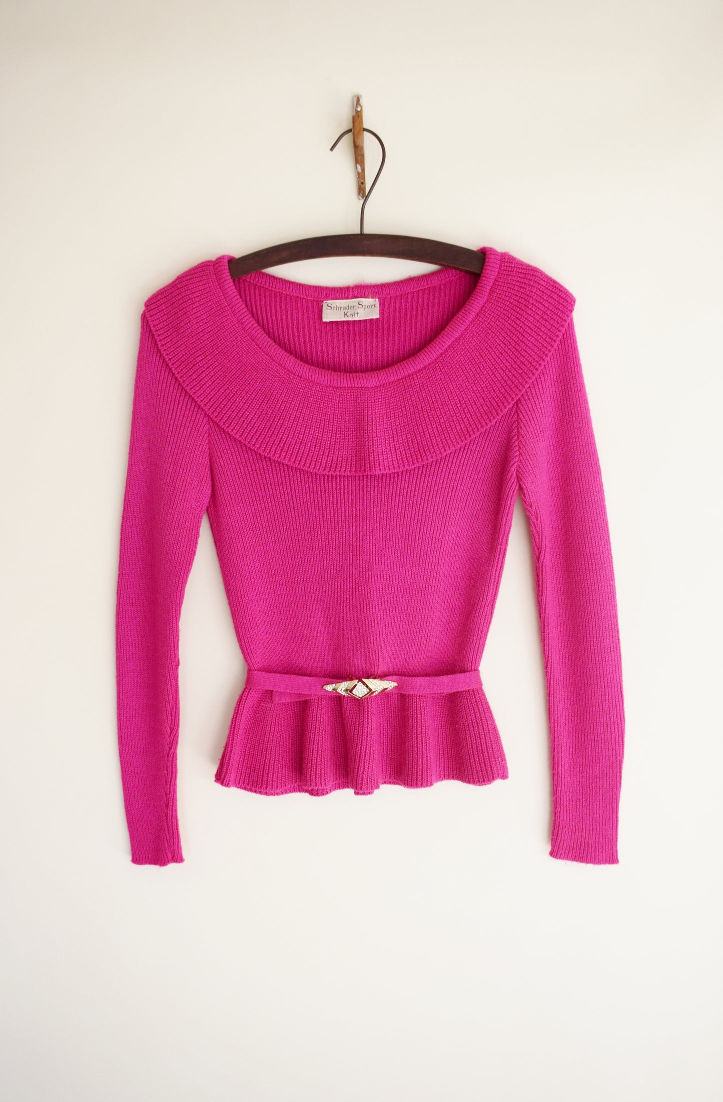 1980s Magenta Pink Knit Top