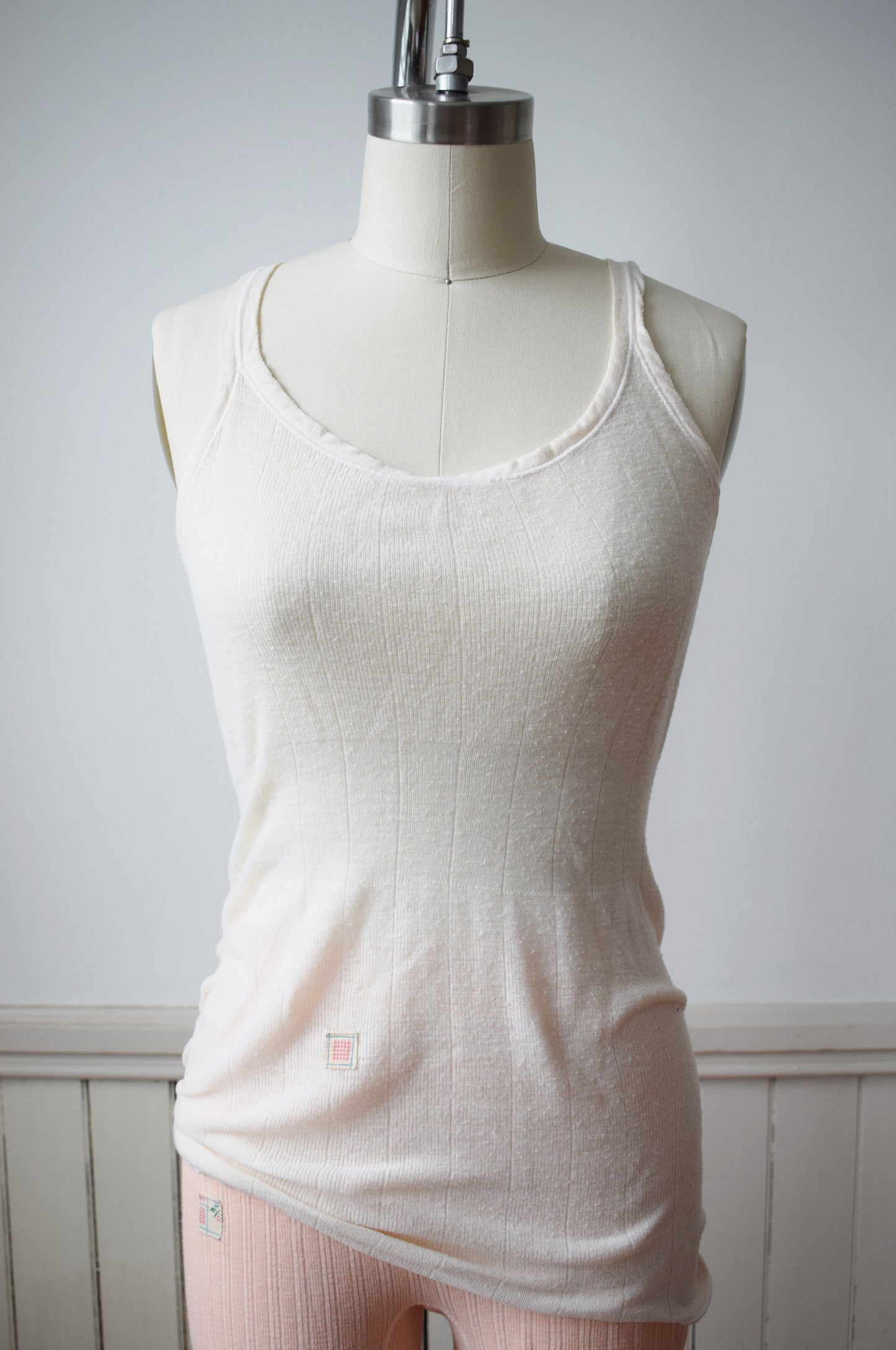 1940s Cream Knit Tank Top | One Patch | M/L