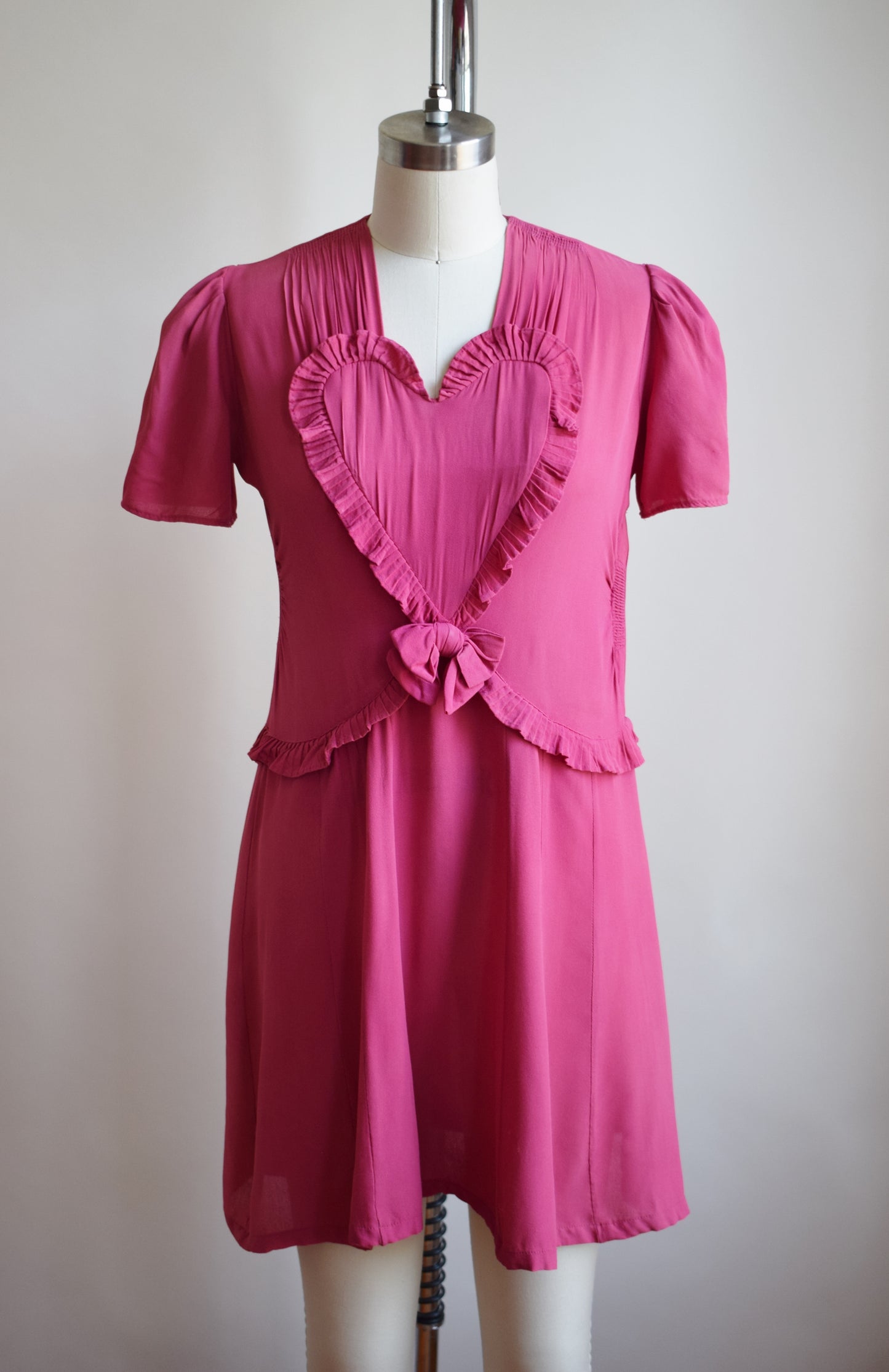 1940s Magenta Heart Dress | wounded bird