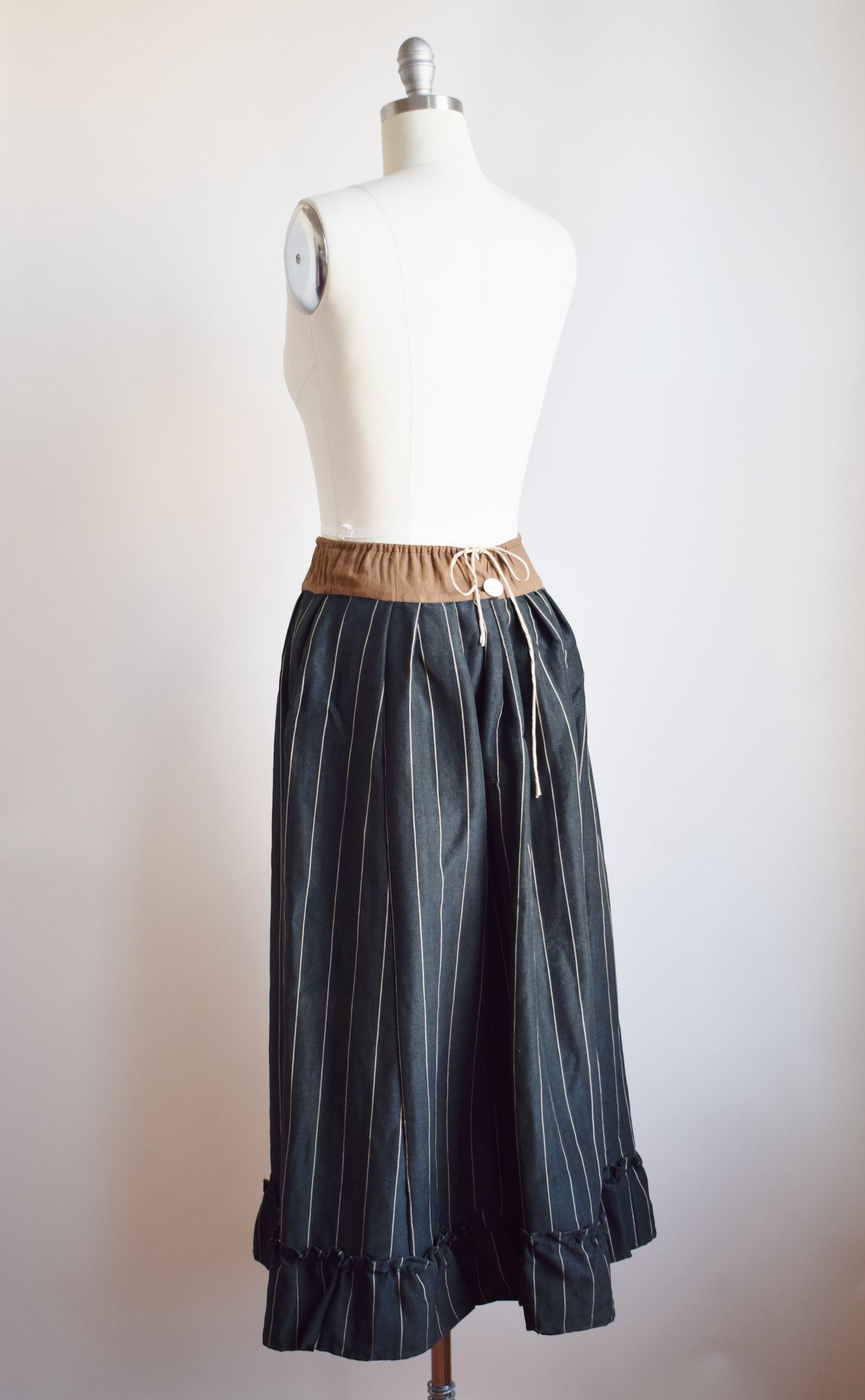 Antique Striped Wool Petticoat Skirt | S/M
