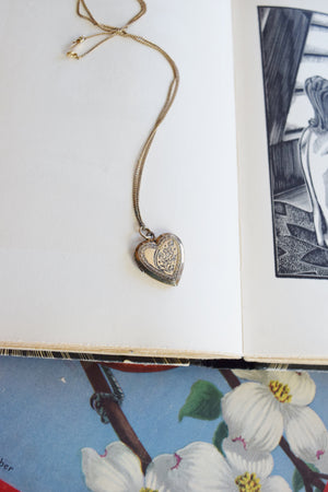 Vintage Gold Heart Shaped Locket Necklace
