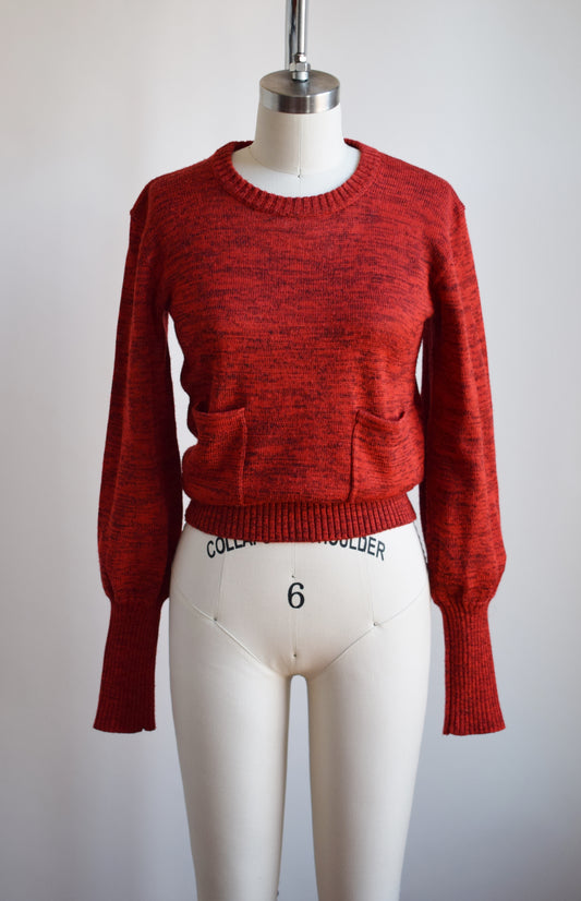 1980s YSL Red Knit Top | XS/S
