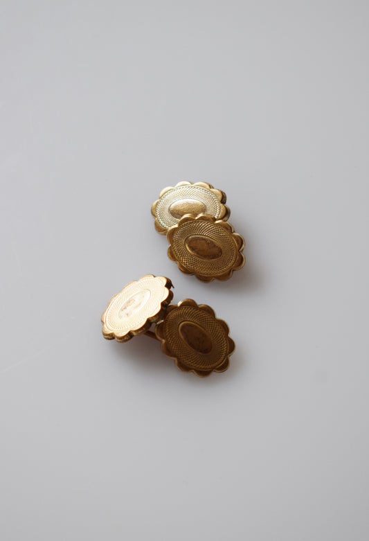 Antique Victorian Sunburst Gold-Fill Cuff Links