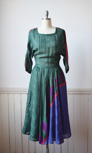 Christyne Forti Silk Dress with Geometric Accents | S