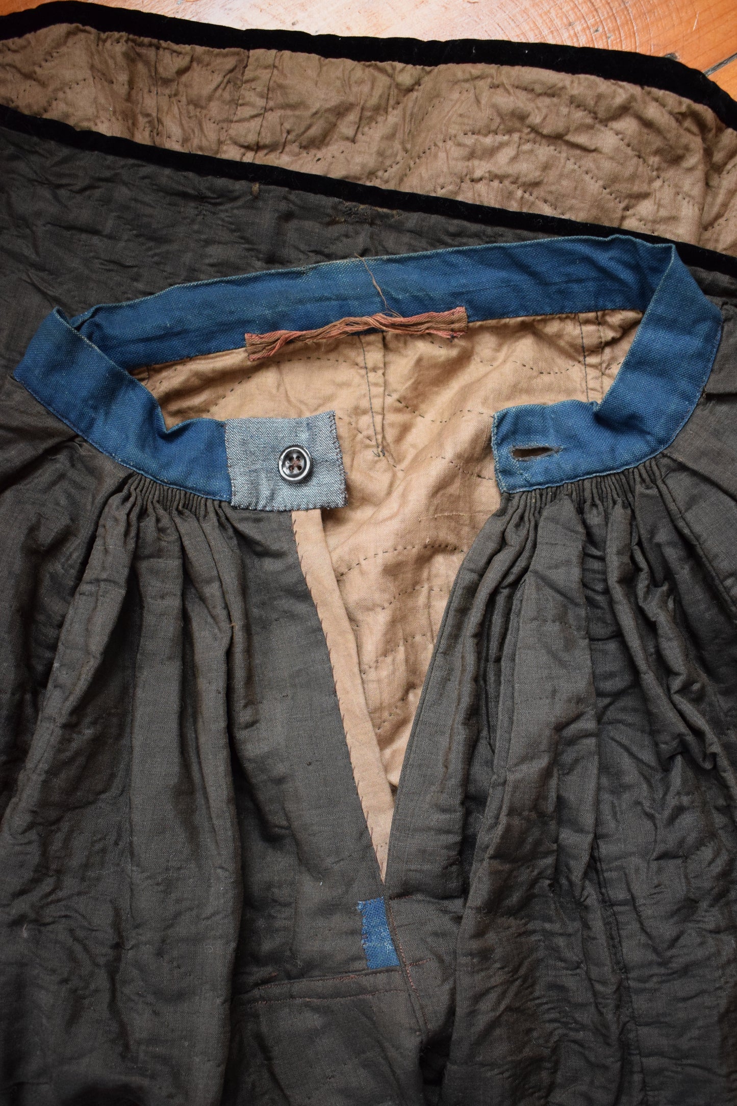 Antique Victorian Quilted Woolen Winter Petticoat | XXS