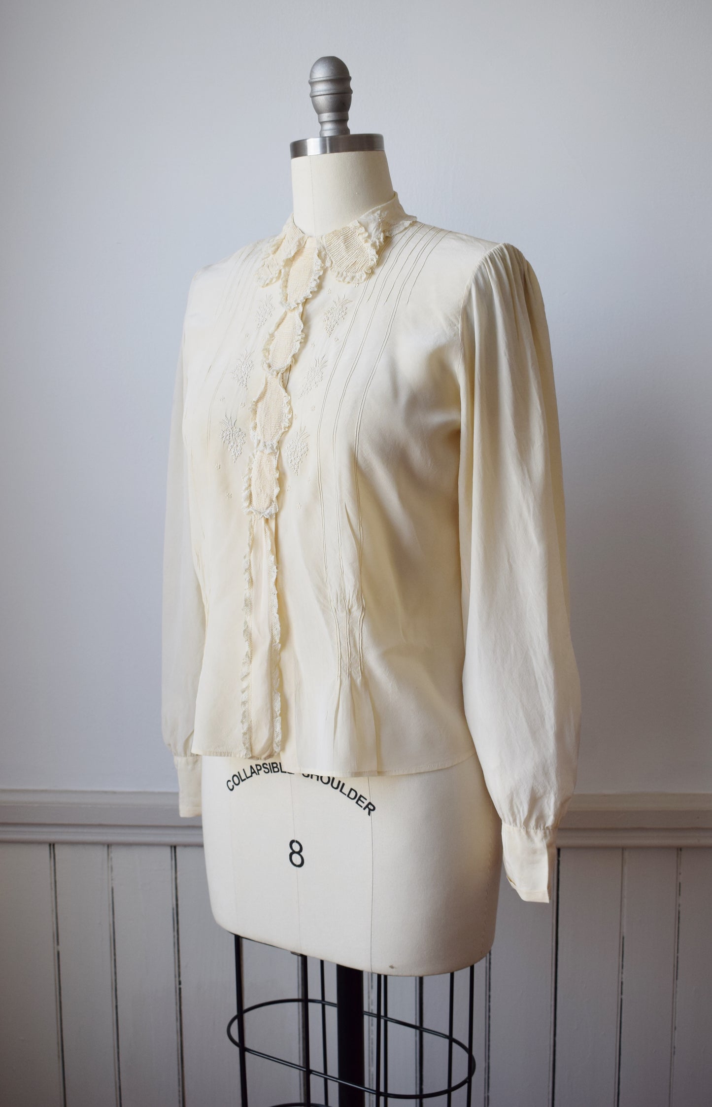 1930s/40s Silk Blouse | M