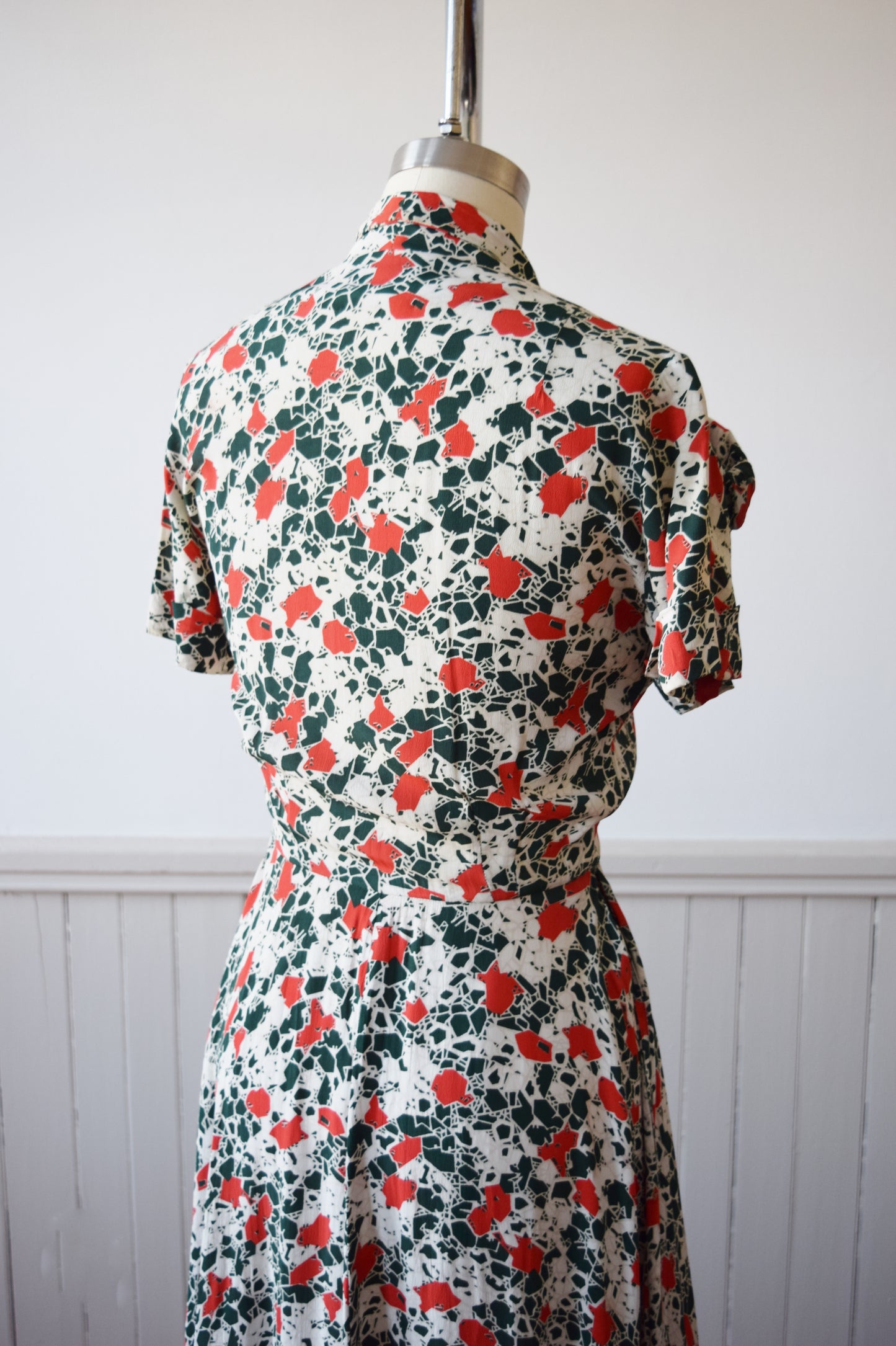 Late 1940s Geode Print Dress | XS/T