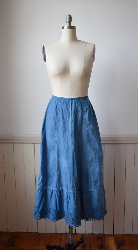 Indigo Dyed Antique Petticoat Skirt | M/L