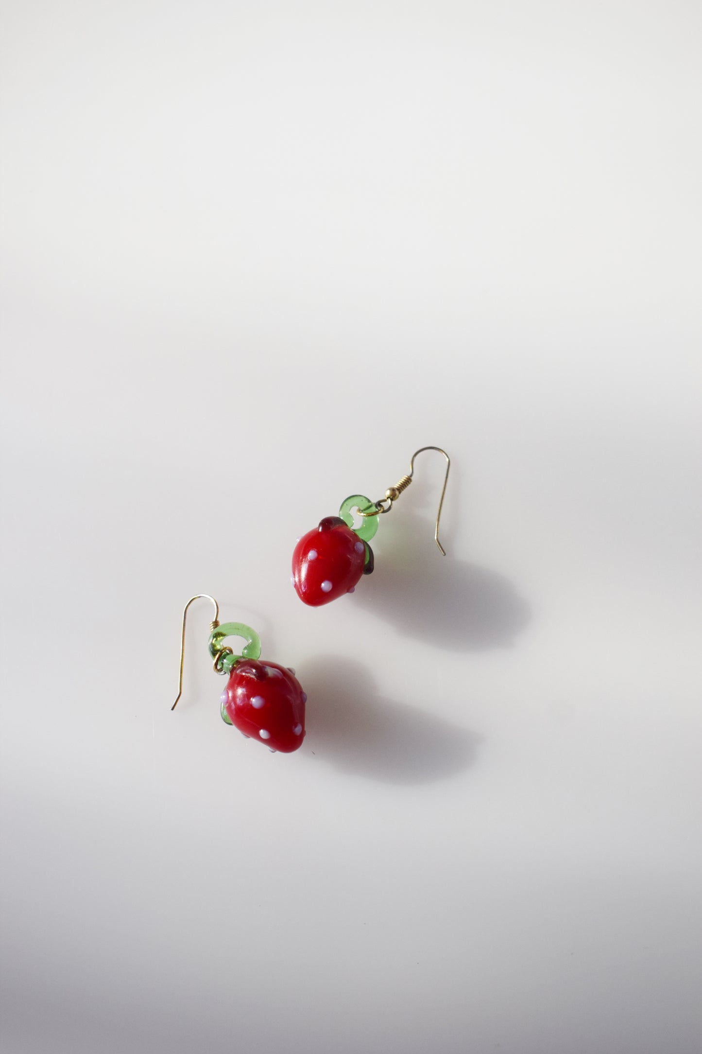 Vintage Glass Strawberry Earrings