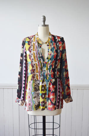 Etro Mixed Print Silk Blouse | M