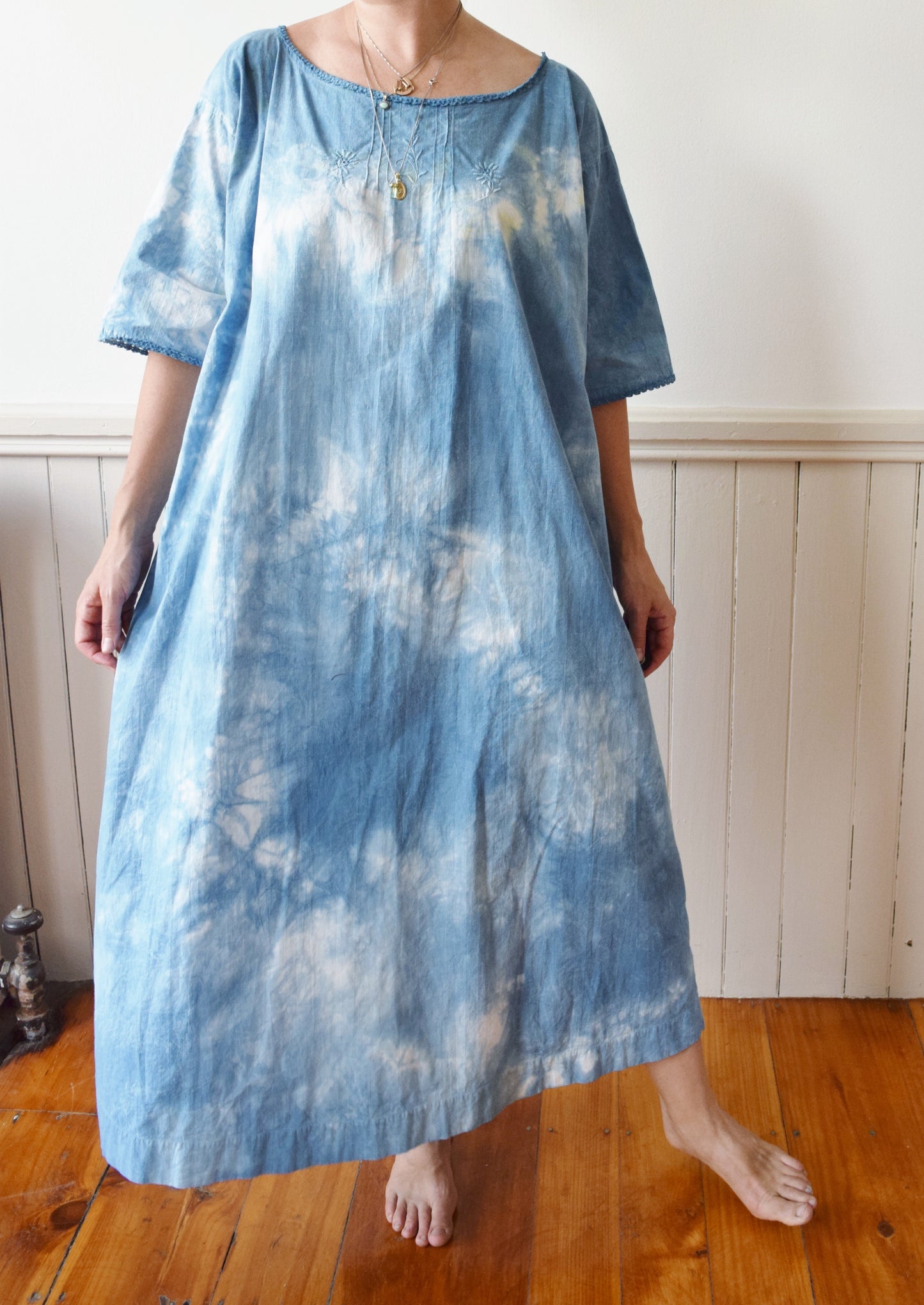 Indigo Dyed Cloud Dress | Antique | OS