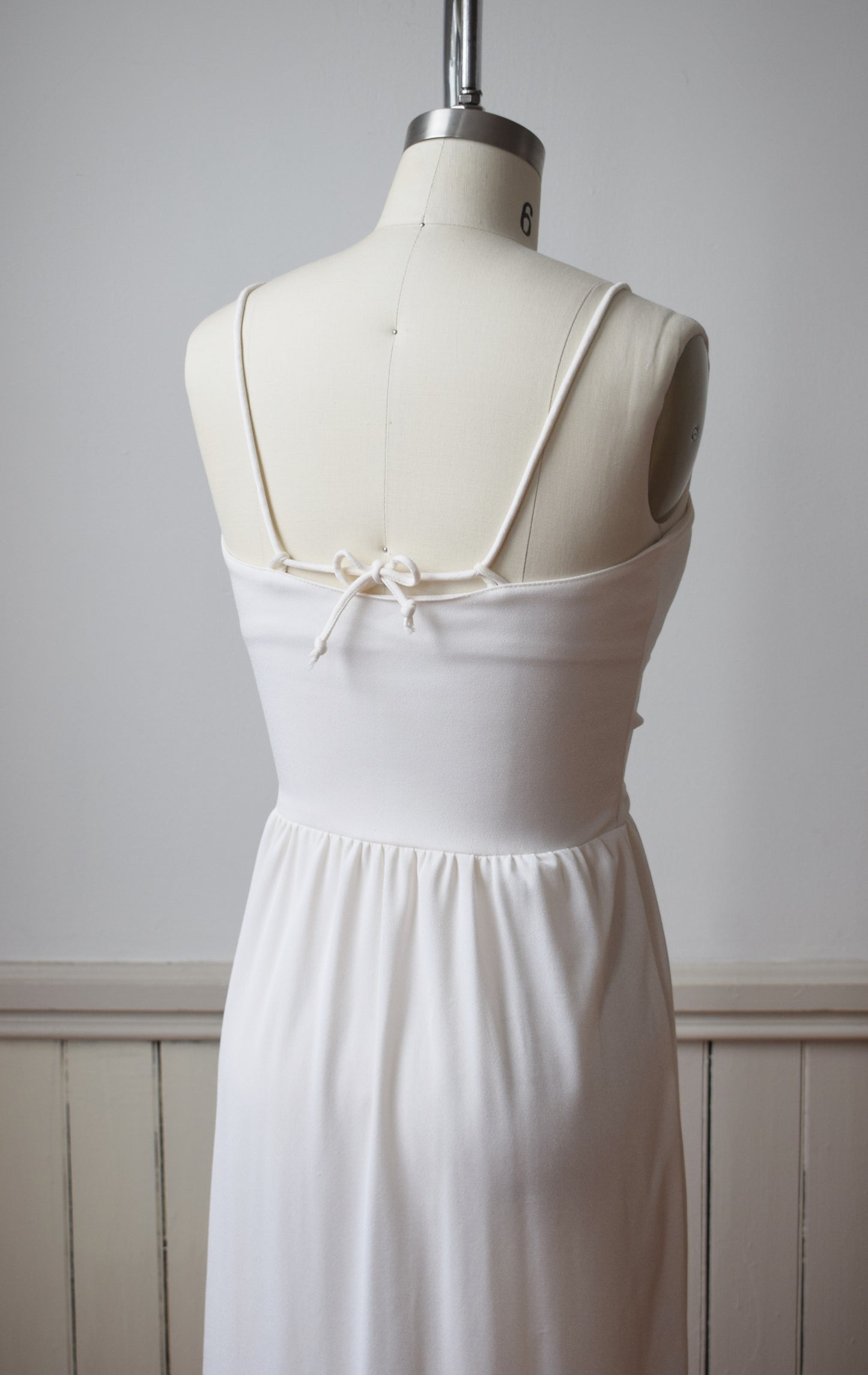 1970s Cream Knit Wrap Dress | XS