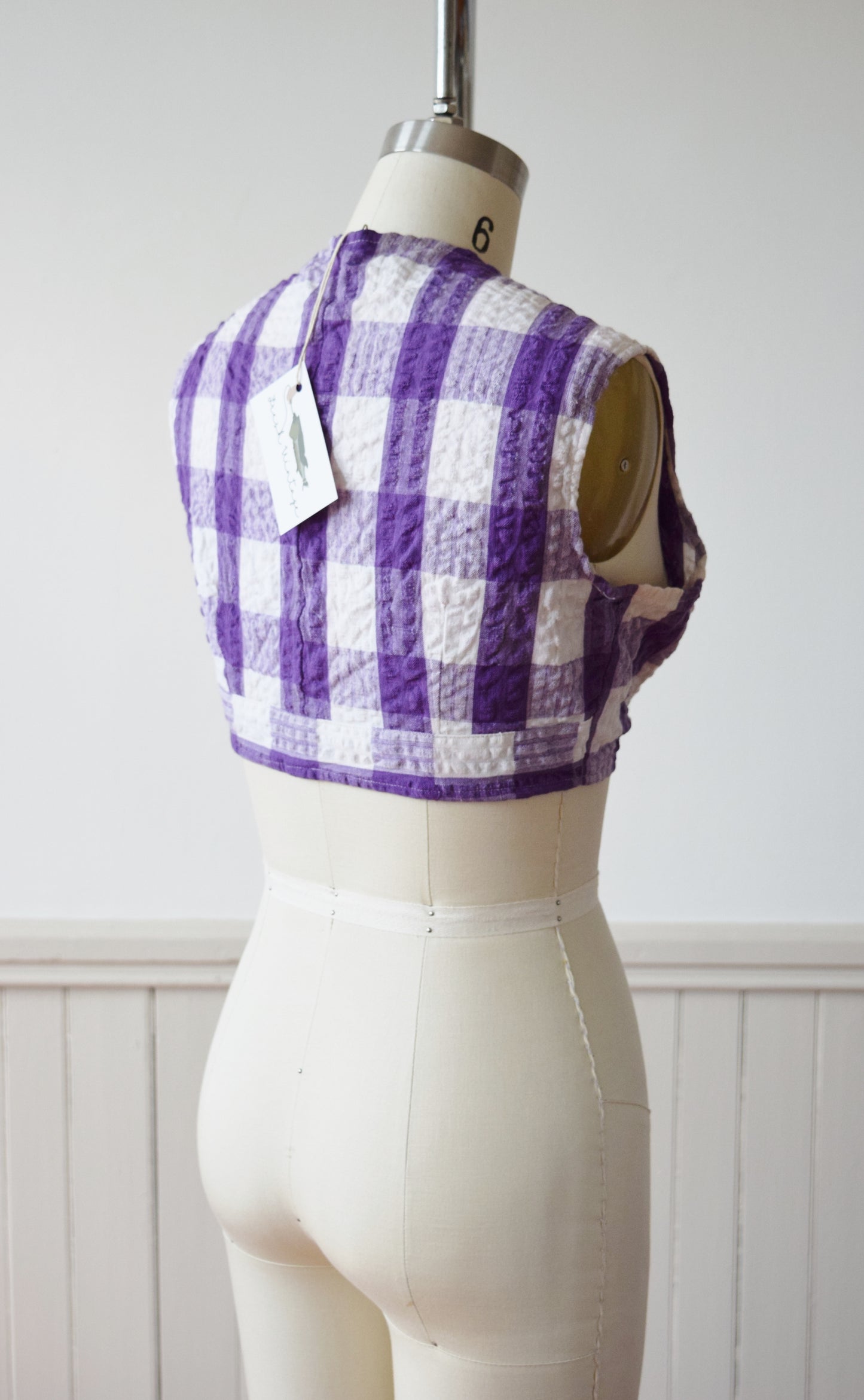 Gingham Wrap Top | 1970s | S/M/L