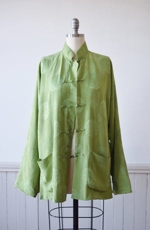 Green Silk Chinese Jacket by Shanghai Tang | M/L