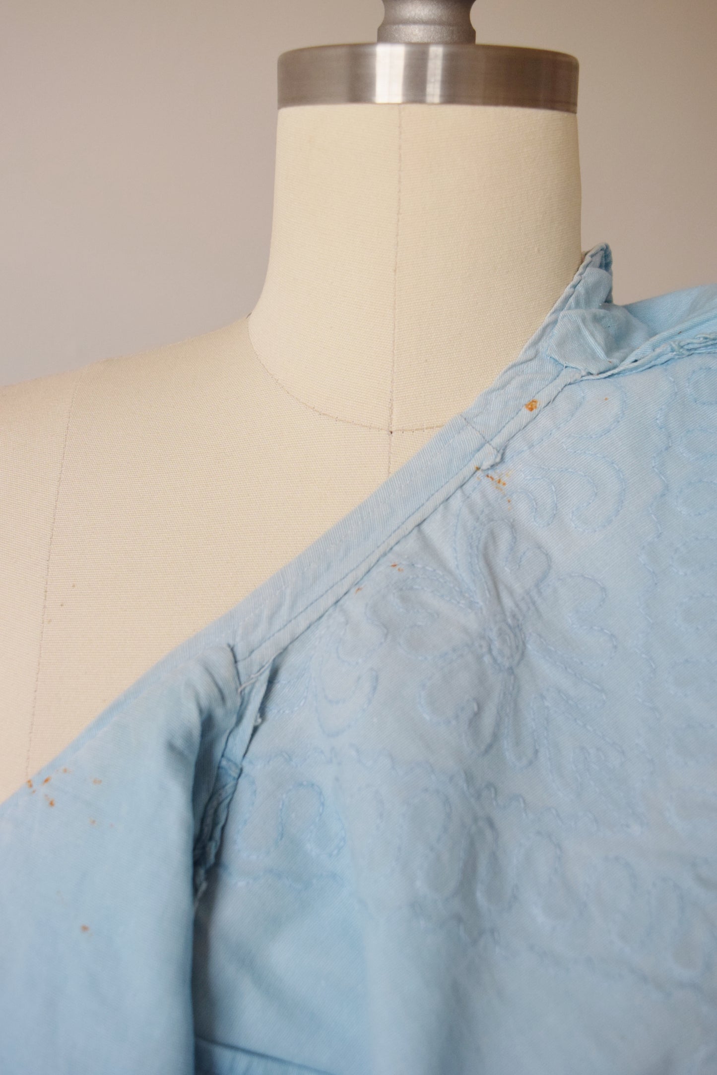 Edwardian Pale Blue Cotton Walking Jacket | M-L
