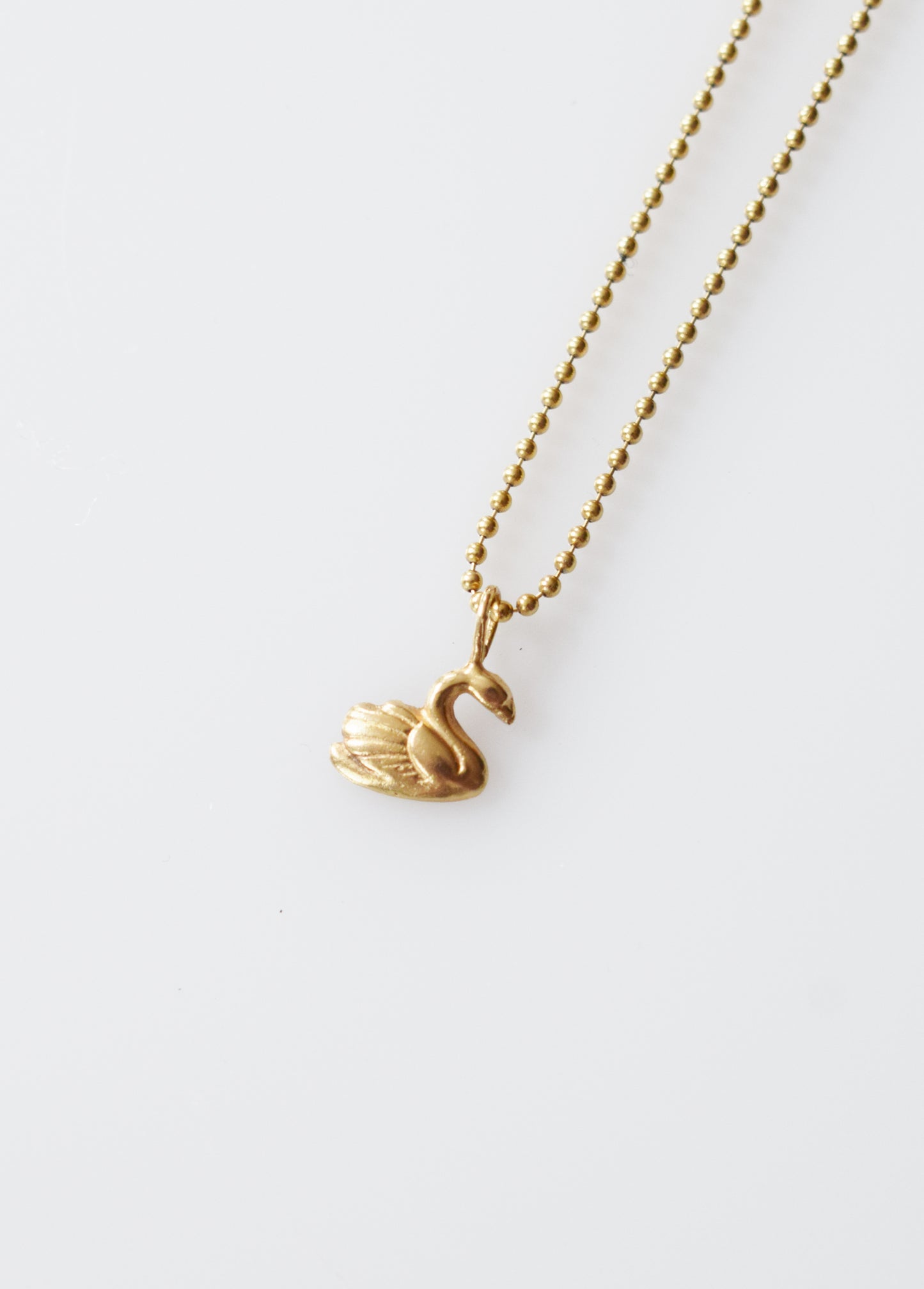 Vintage 10k Gold Swan Charm on Chain