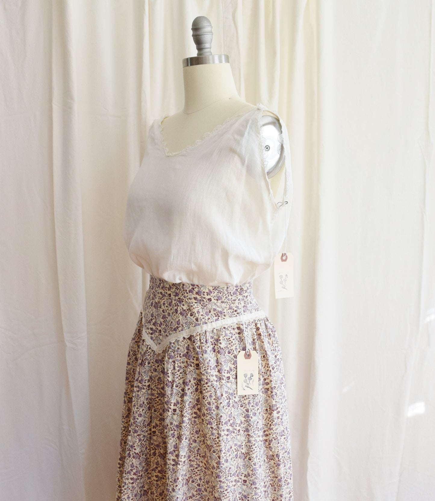 1970s Gunne Sax Prairie Revival Midi Skirt