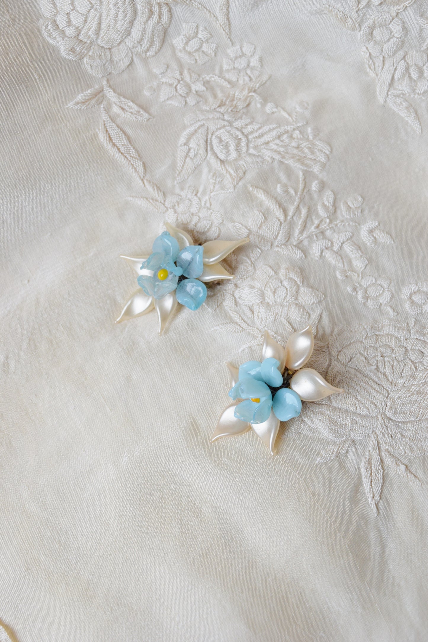 Venetian Glass Flower Dress Clips | 1940s