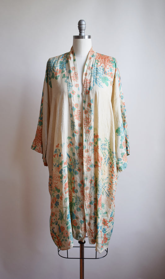 Antique Silk Pongee Robe | OS
