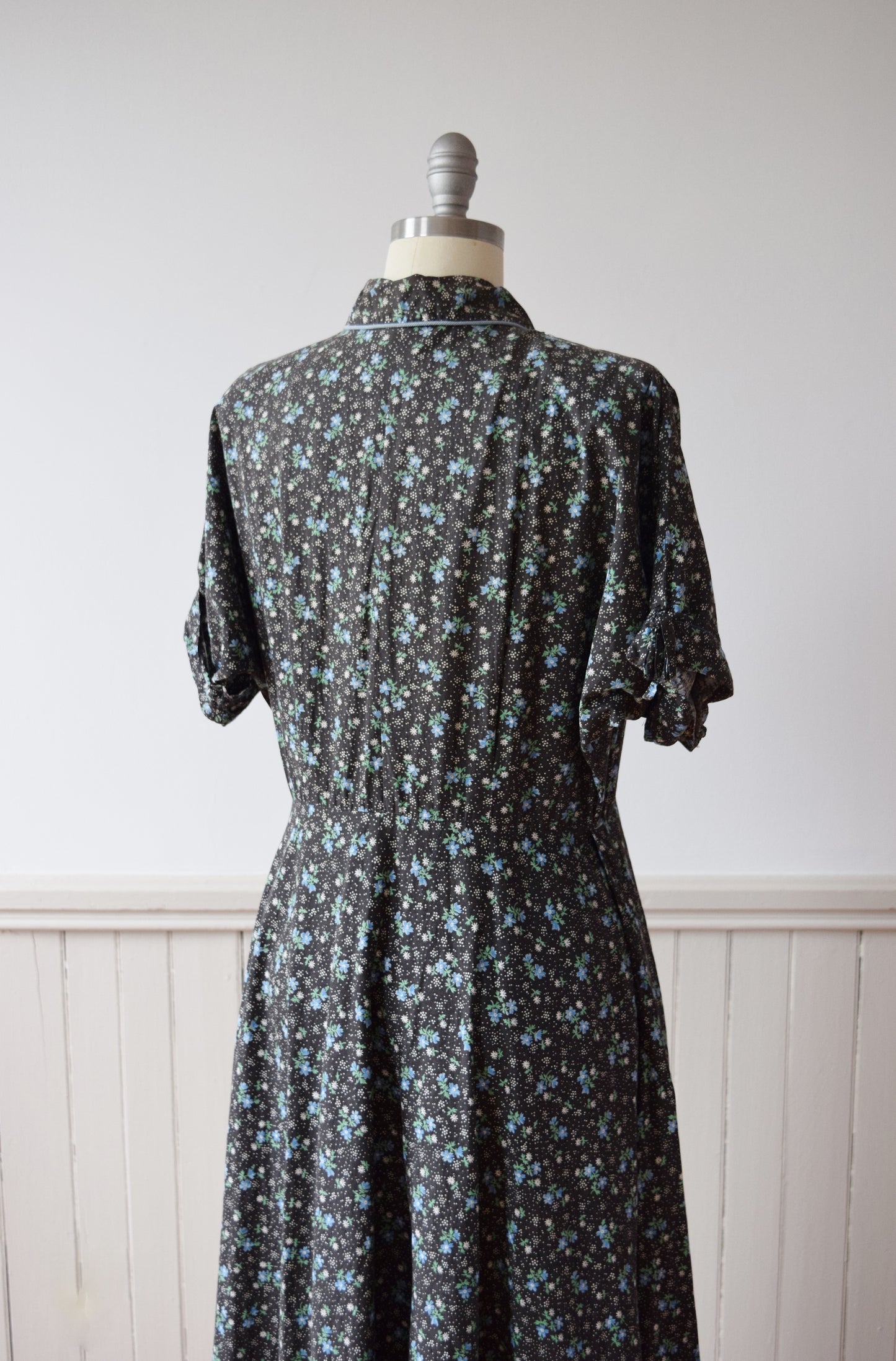 Early 1950s Zip Front Cotton Dress by Kamore | M