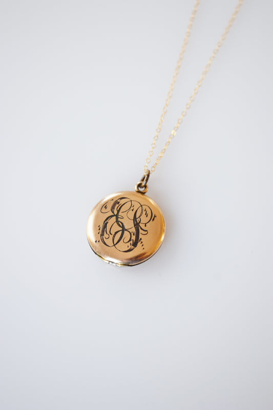 Antique Edwardian Gold Filled Monogrammed Locket | ECS
