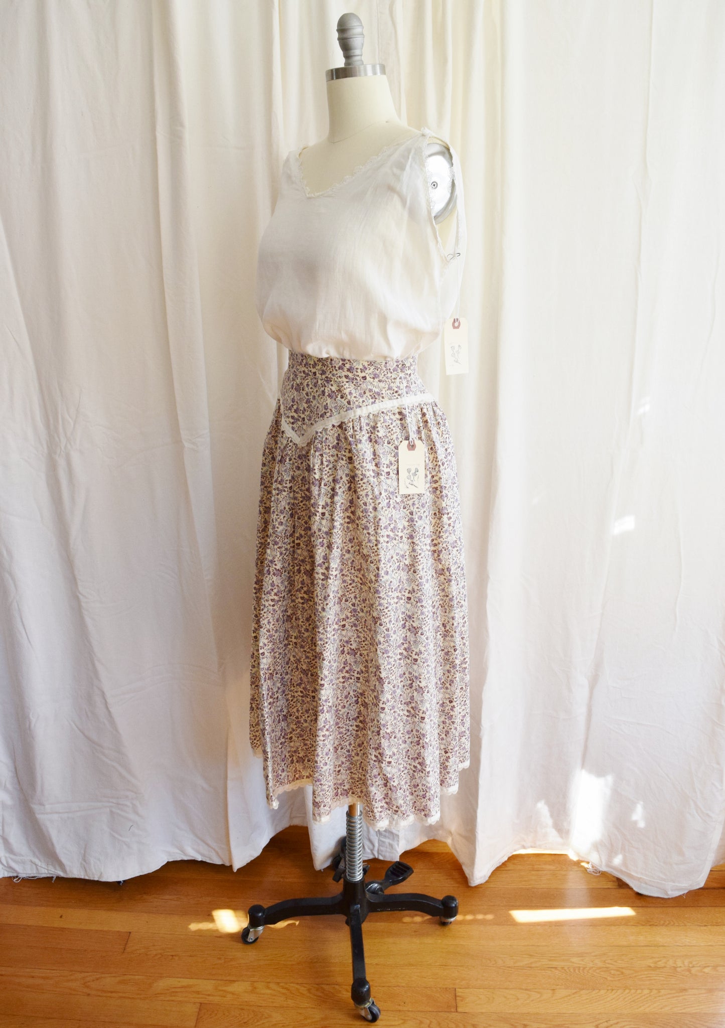 1970s Gunne Sax Prairie Revival Midi Skirt