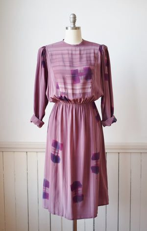 Vintage Hand Painted Silk Dress | M