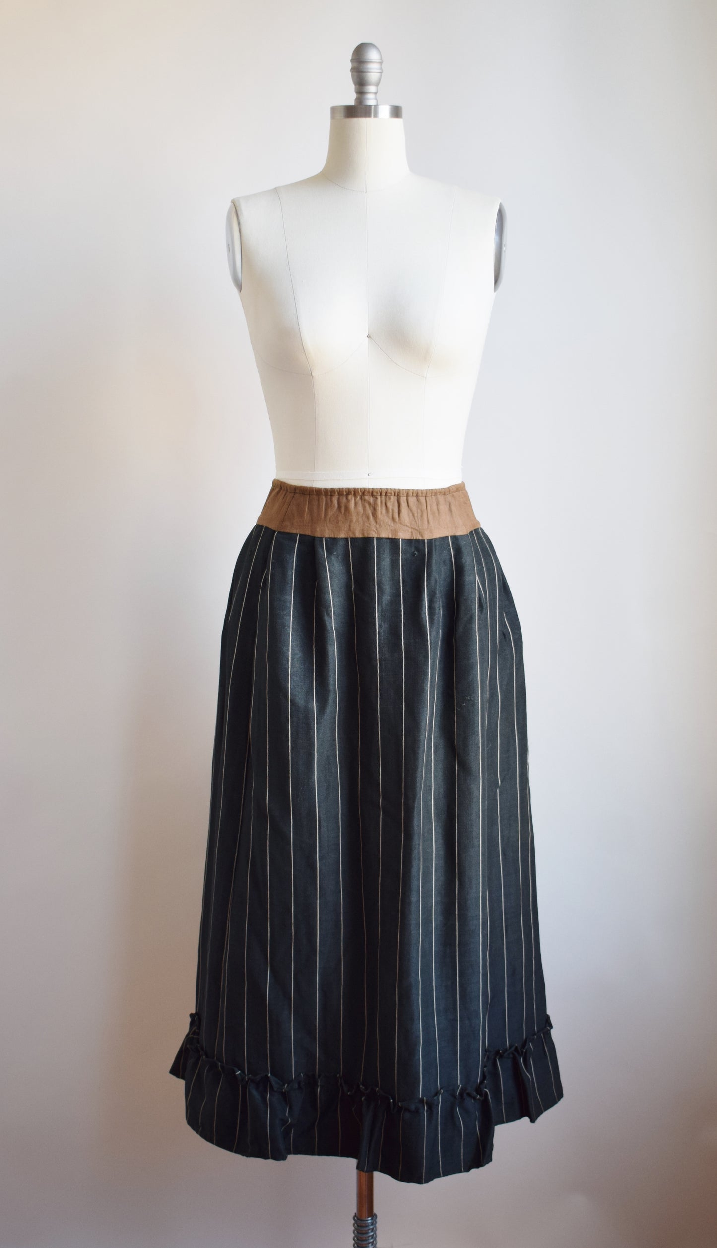 Antique Striped Wool Petticoat Skirt | S/M
