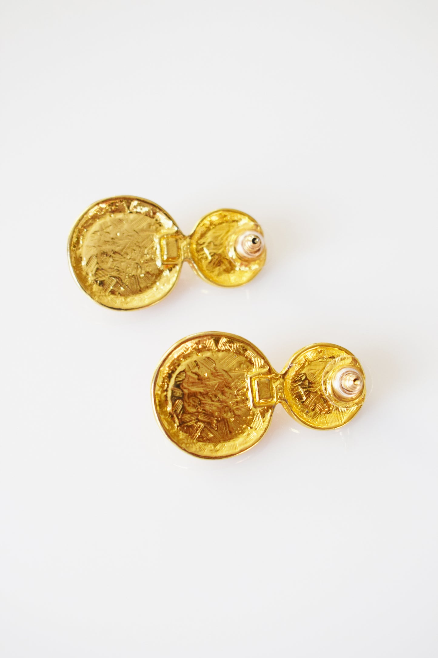 90s Gold and Hot Pink Gripoix-style Fashion Earrings