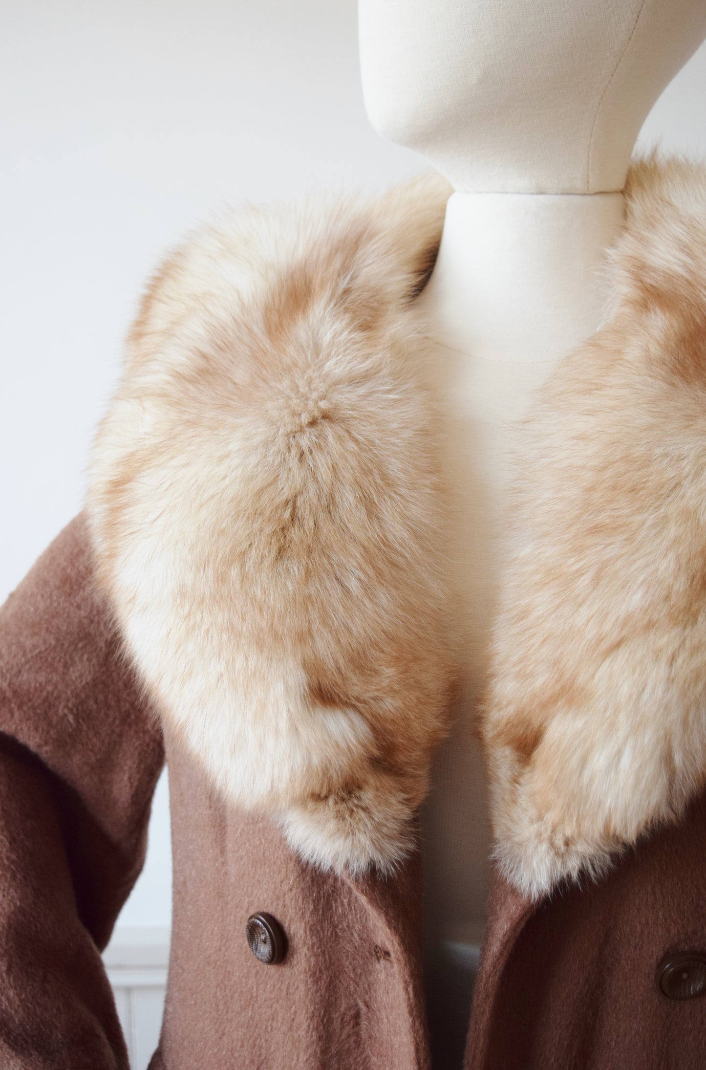 SALE Fox Fur Trimmed Mohair Coat | S/M