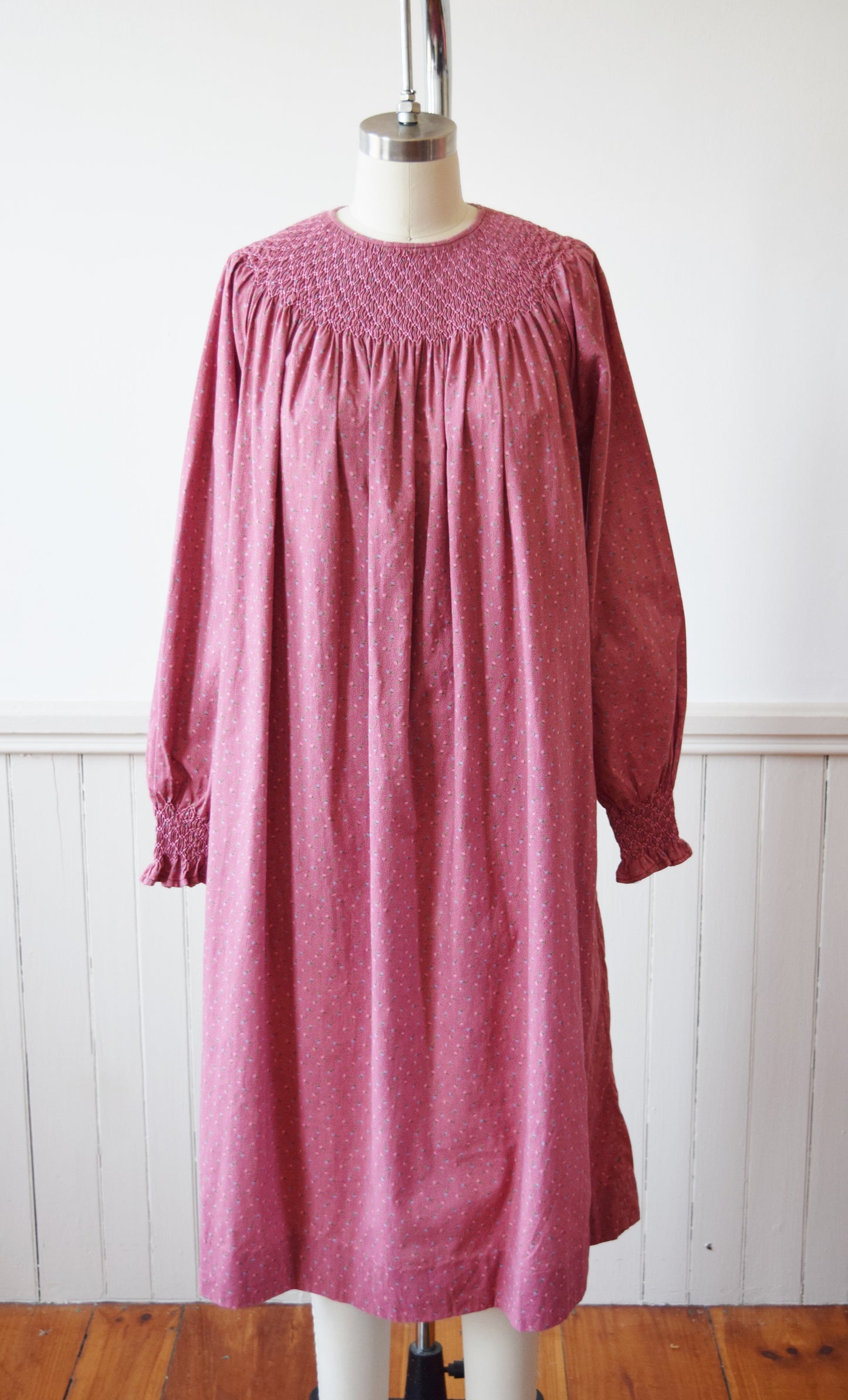 Smocked Prairie Revival Dress | 1970s/80s | S