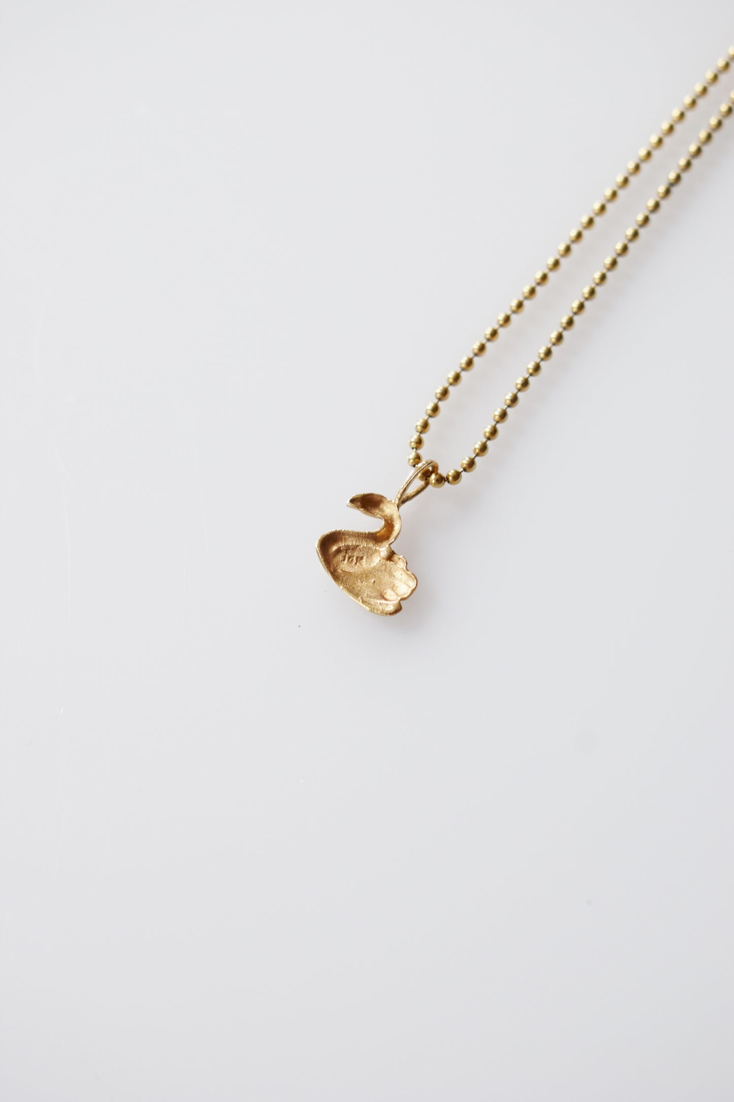 Vintage 10k Gold Swan Charm on Chain
