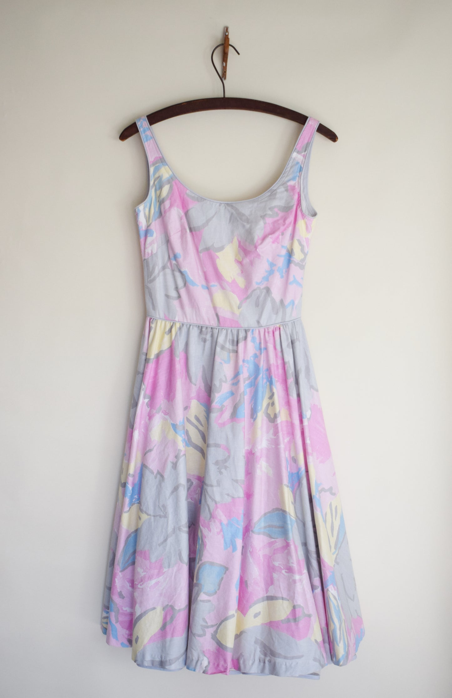 Vintage Fit and Flare Pastel Floral Dress