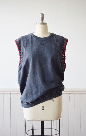 Balmain Gray Cotton Sweatshirt (Sleeveless) | M/L