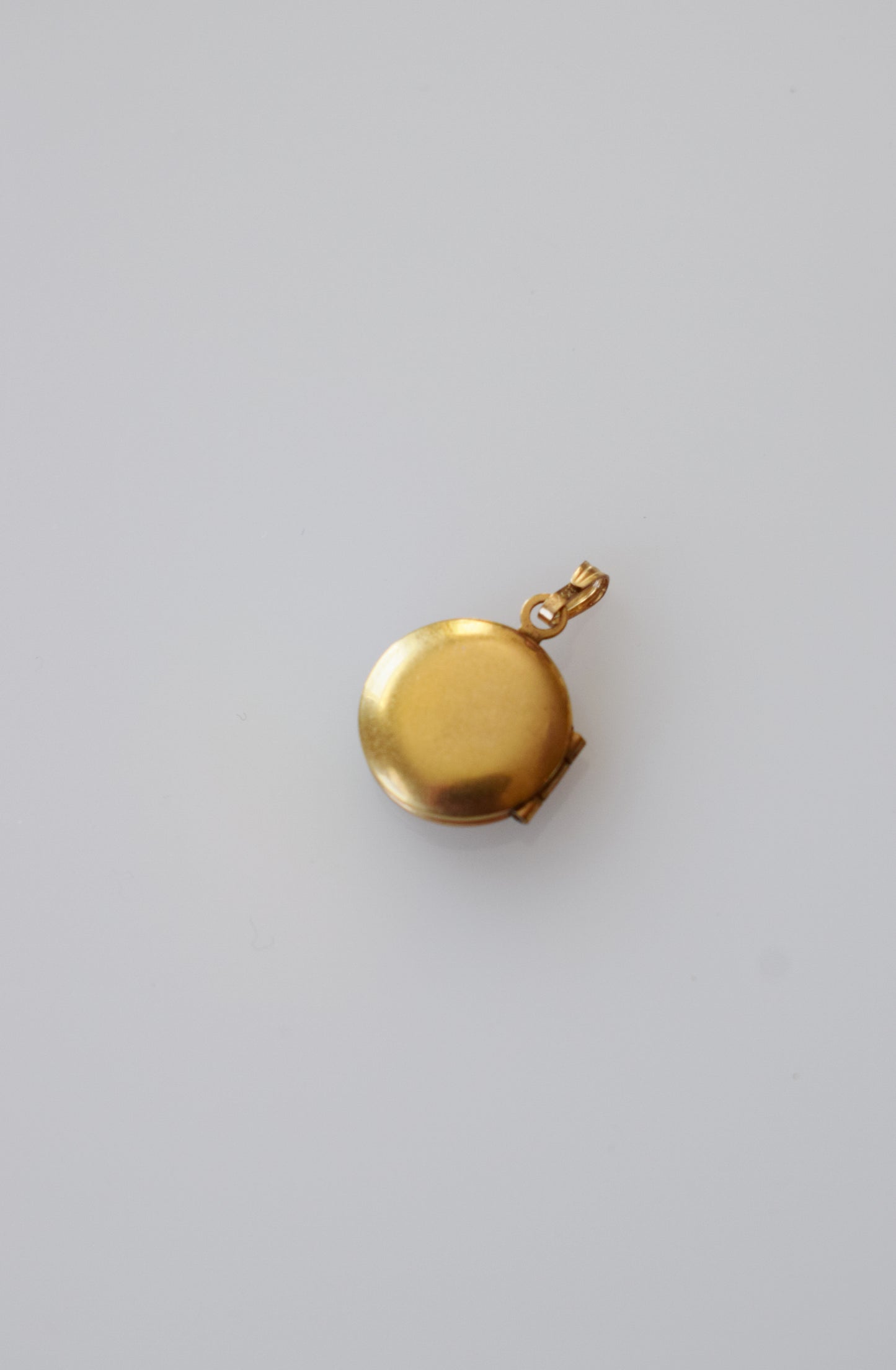 Petite Vintage Gold Locket | Half Flower Motif