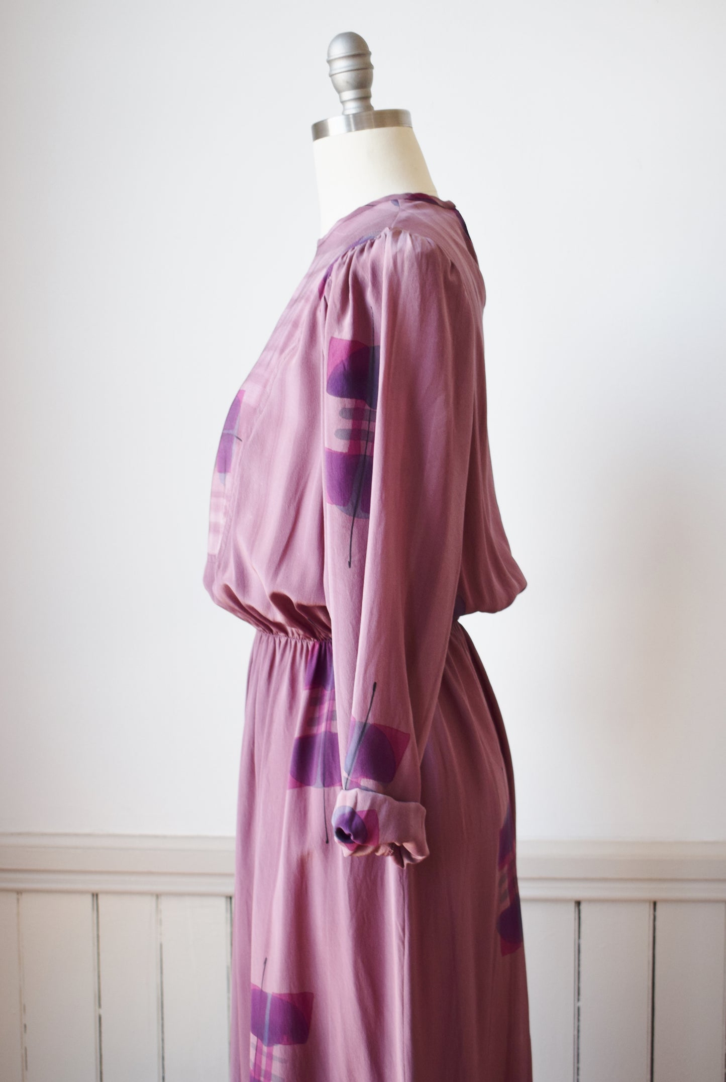 Vintage Hand Painted Silk Dress | M
