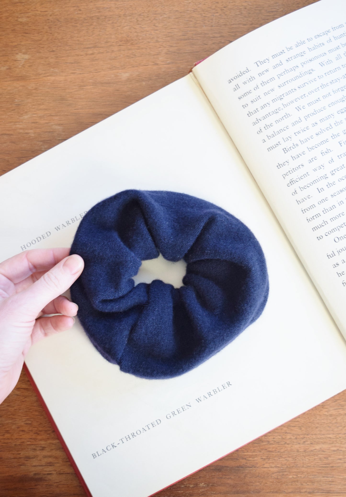 XLarge Cashmere Hair Tie in Navy Blue | Upcycled Scrunchie