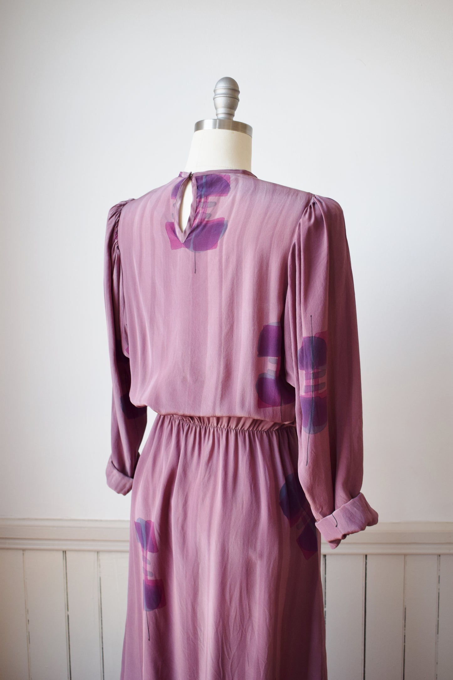 Vintage Hand Painted Silk Dress | M