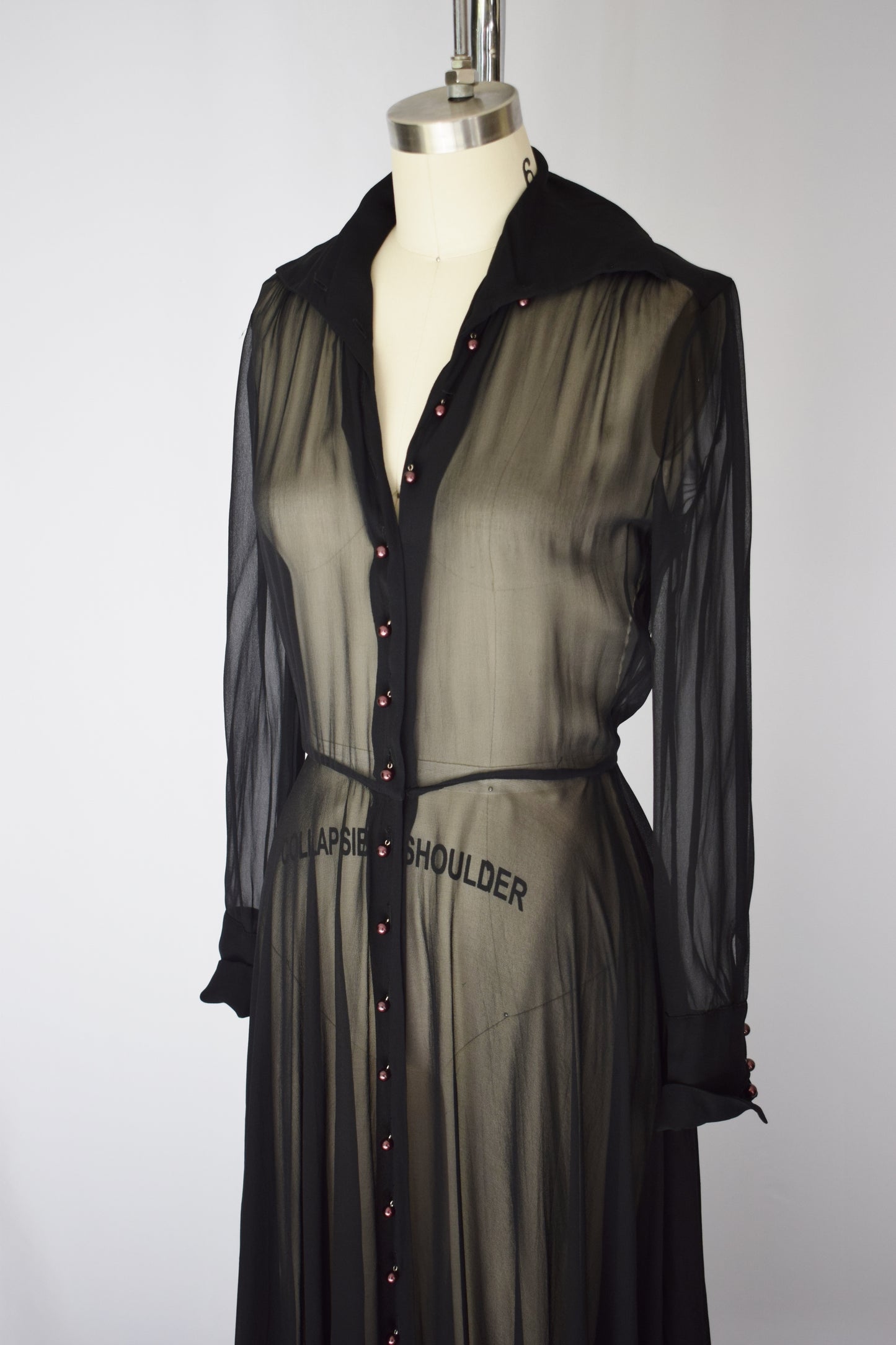 1990s Norma Kamali Sheer Silk Dress | S