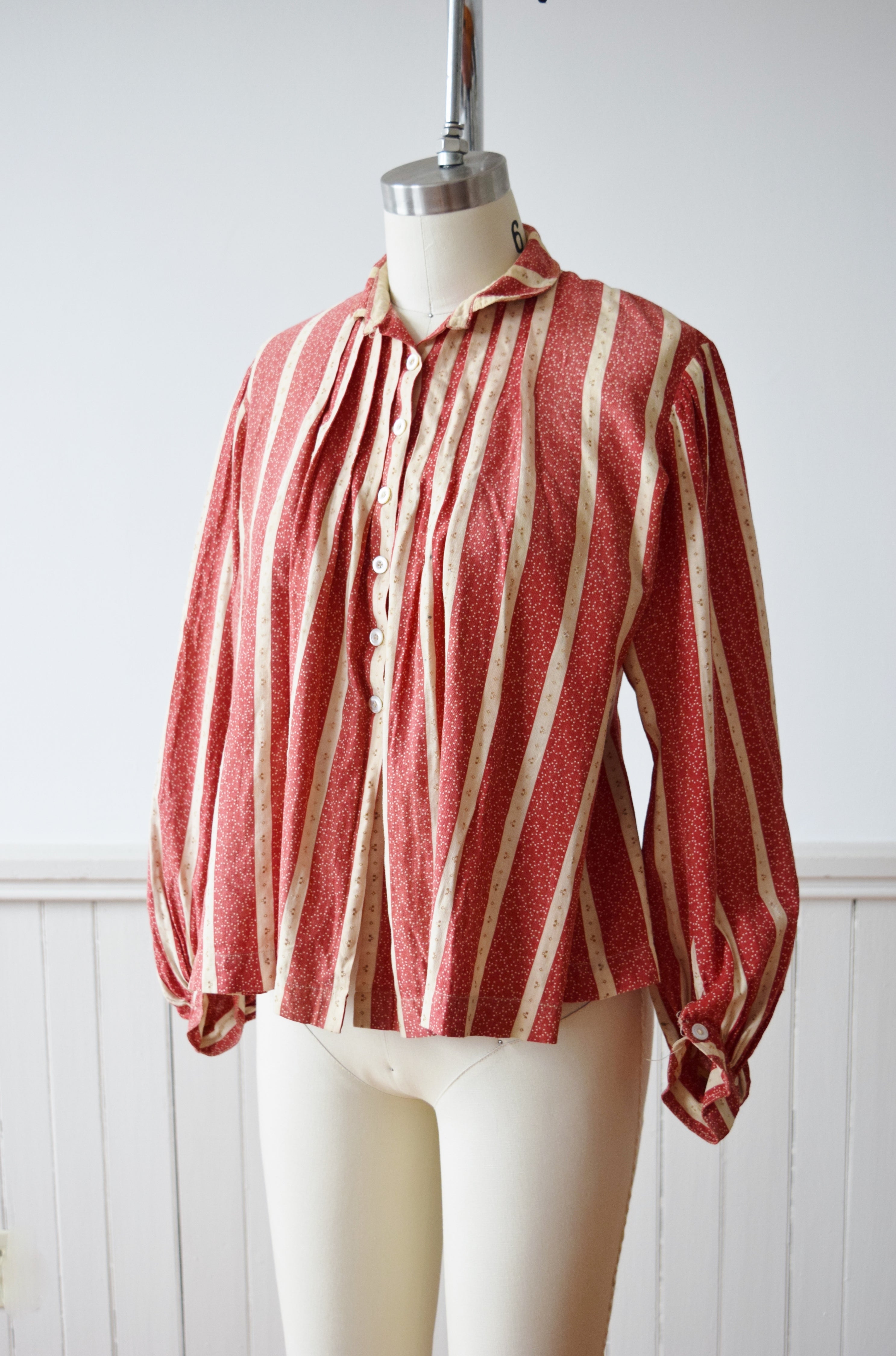 1890s Calico Blouse Size M~L-